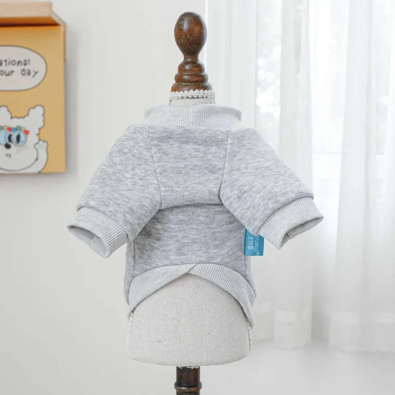 Sweat Gris Pour Petit Chien Cœur Rouge