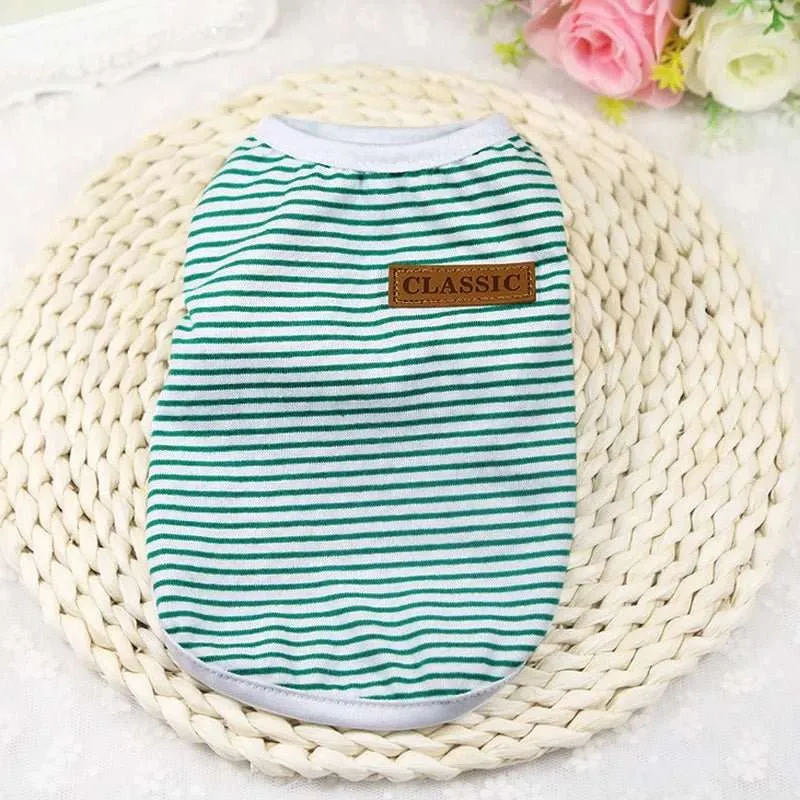 T-Shirt rayé en Coton pour petit chien