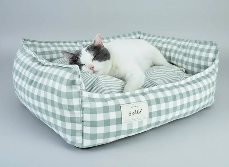 Panier vichy déhoussable en coton - Les Bonnes Affaires