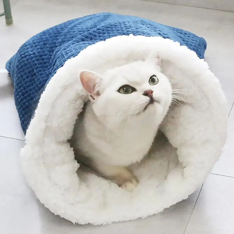 Sac de couchage pour chat - Doux et douillet d'hiver