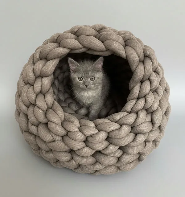 Cocon En Coton Biologique Pour Chat Oscar Et Plume