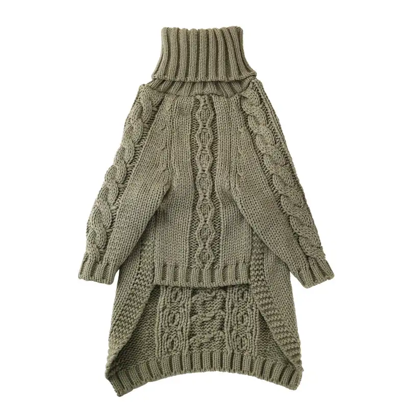 Pull Tricot Torsadé Col Roulé Pour Lévrier Et Whippet