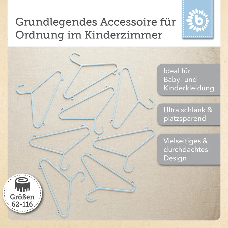 Kleiderbügel 8er Set hazy blue