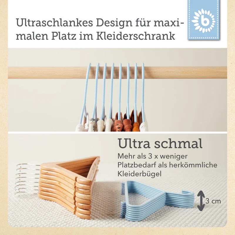 Kleiderbügel 8er Set hazy blue