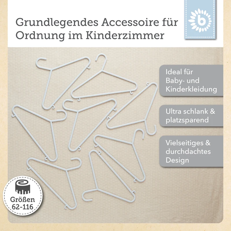 Kleiderbügel 8er Set misty blue