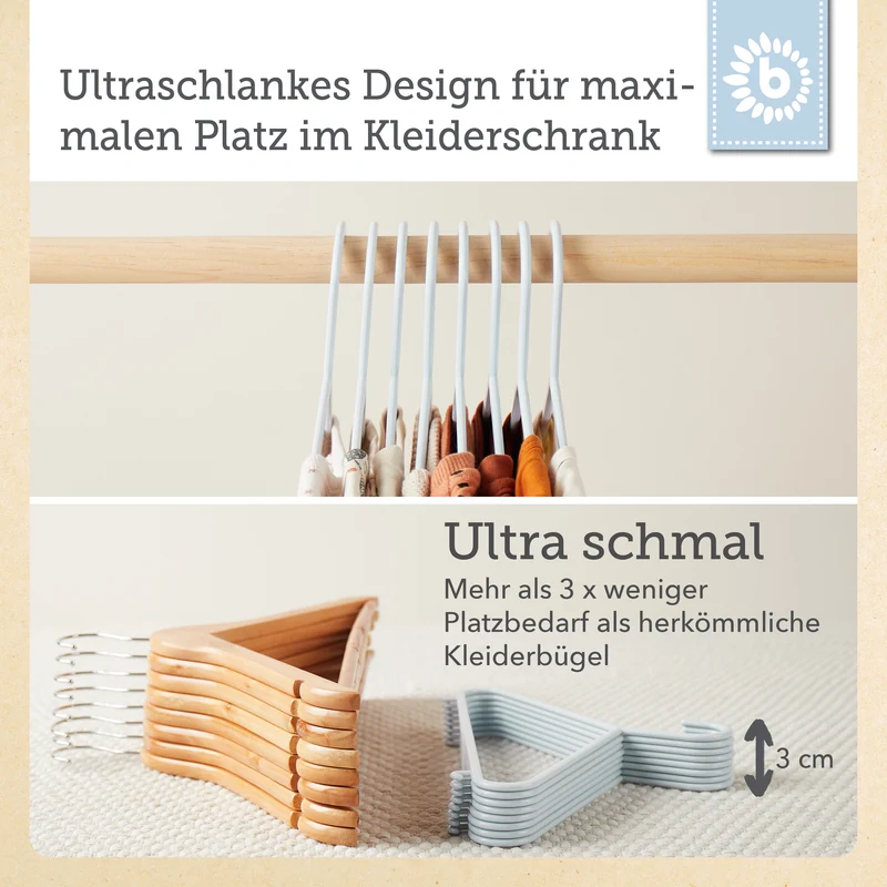Kleiderbügel 8er Set misty blue