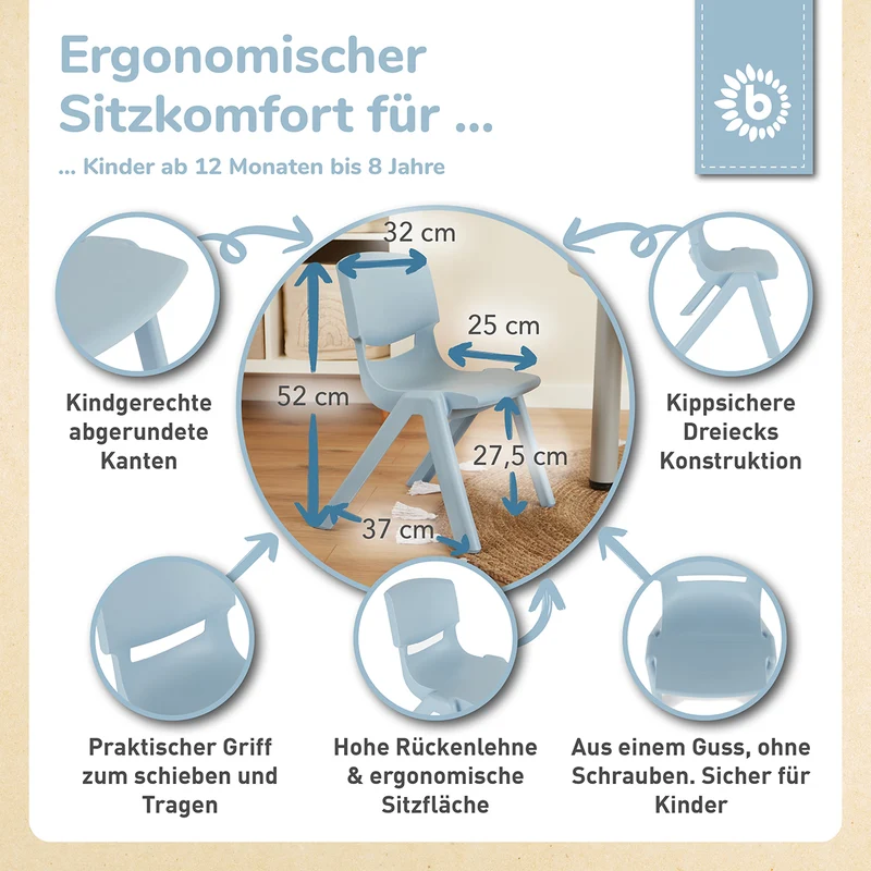 Kinderstuhl hazy blue