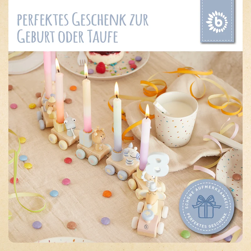 Geburtstagszug Holz Candy 0-99 Jahre