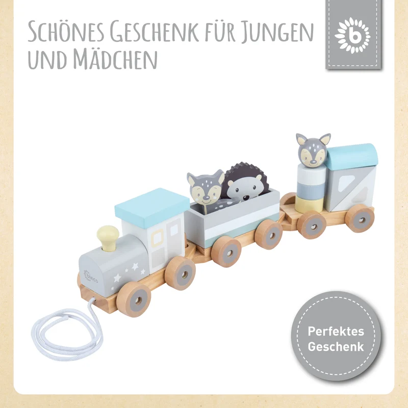 Holzeisenbahn mit Steckformen