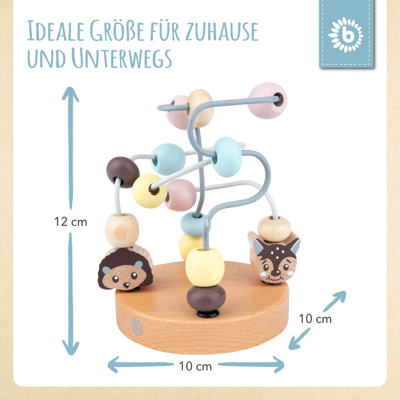 Mini Motorikschleife Waldtiere rose