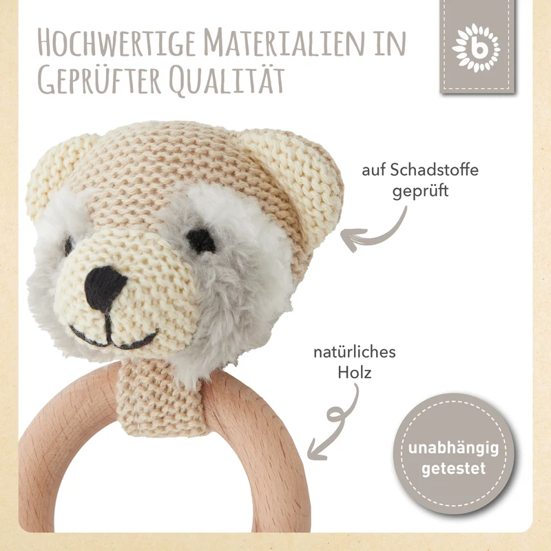 Greifling Waschbär mit Rassel