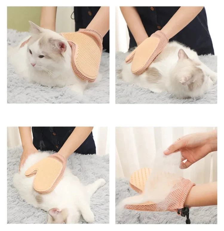 Gant de toilettage en silicone Oscar & Plume : massage doux et retrait des poils morts
