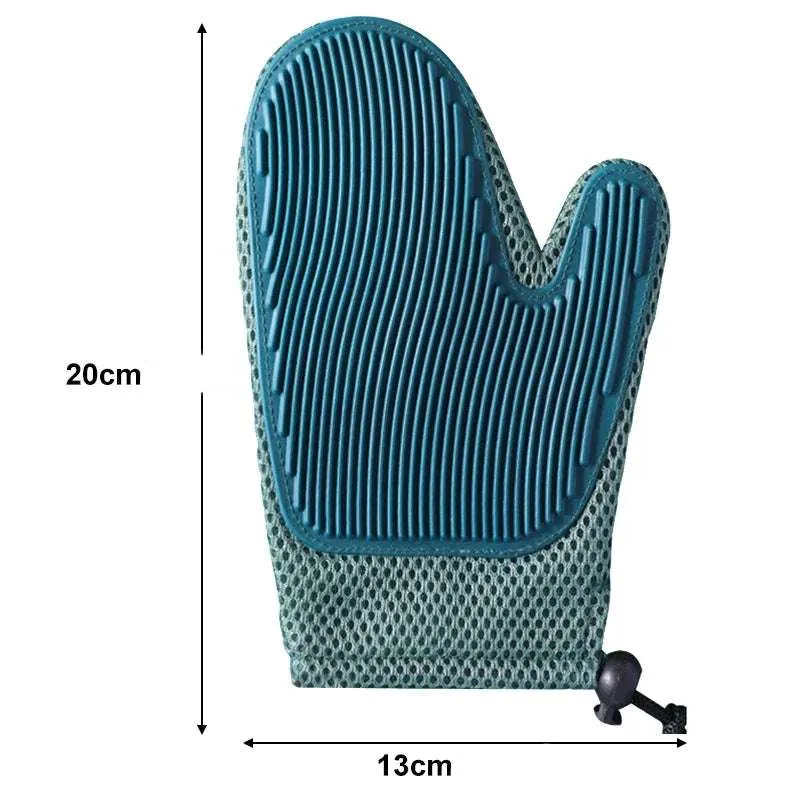 Gant de toilettage en silicone Oscar & Plume : massage doux et retrait des poils morts