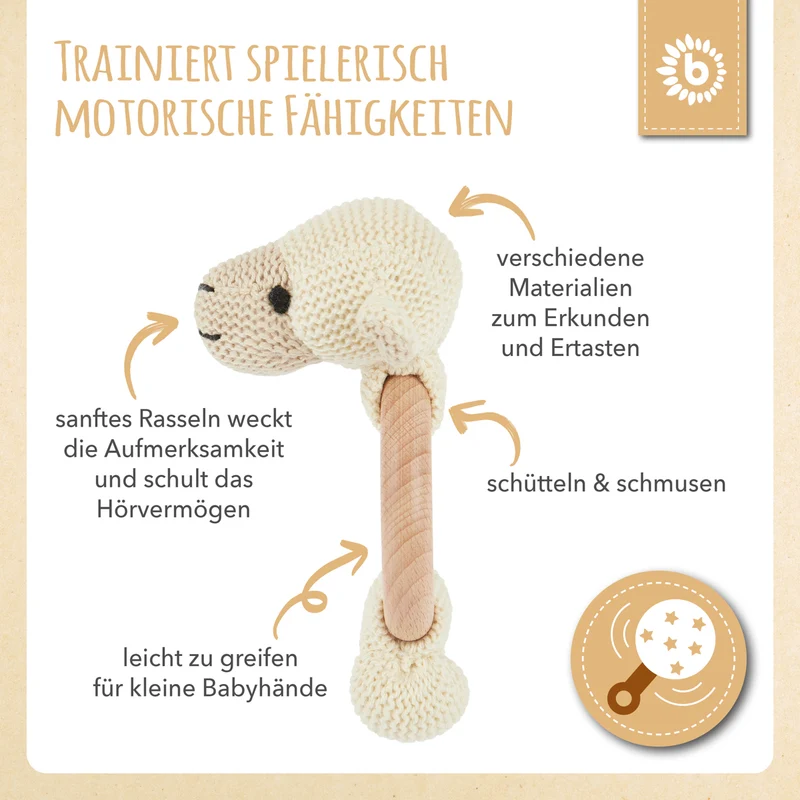 Greifling Schaf mit Rassel
