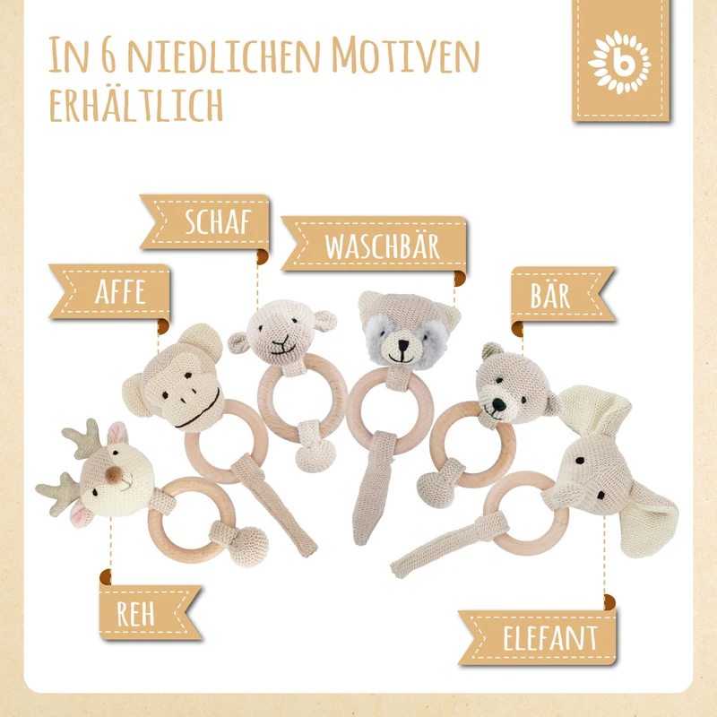 Greifling Elefant mit Rassel