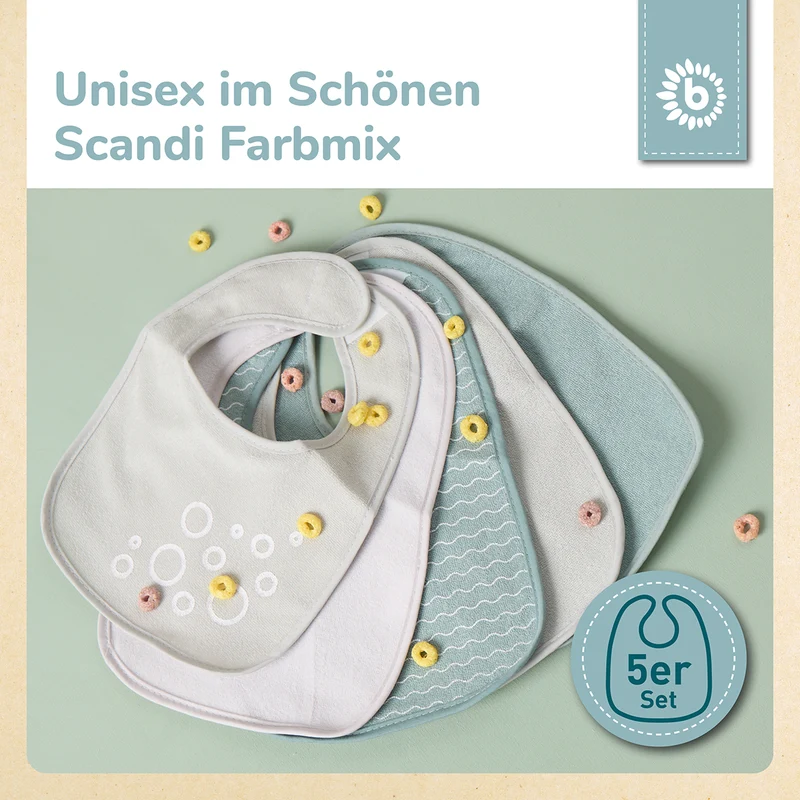 Lätzchen 5er Set slate
