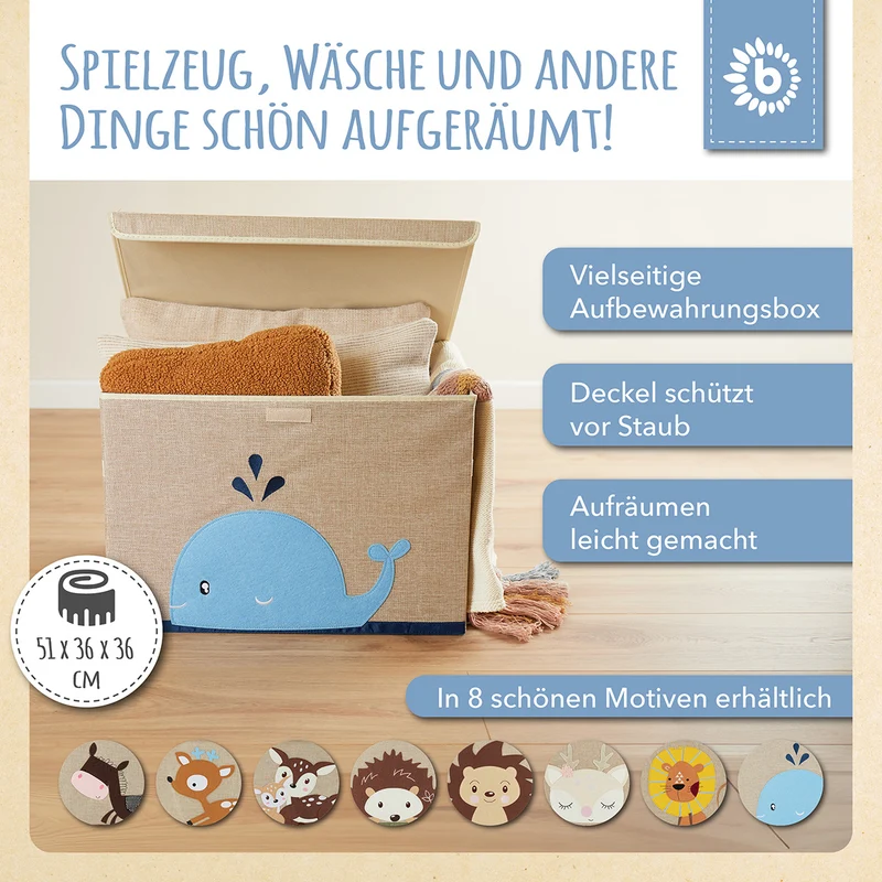 Aufbewahrungsbox Wal mit Deckel