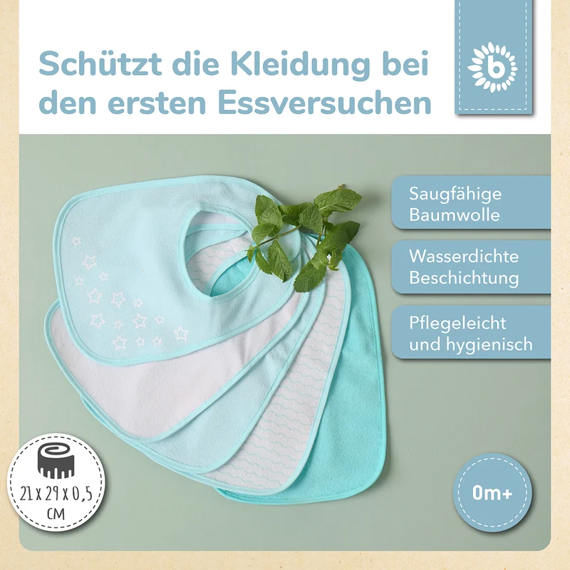 Lätzchen 5er Set teal