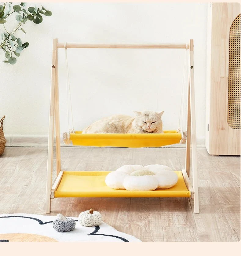 Hamac Design En Bois Naturel Pour Chat