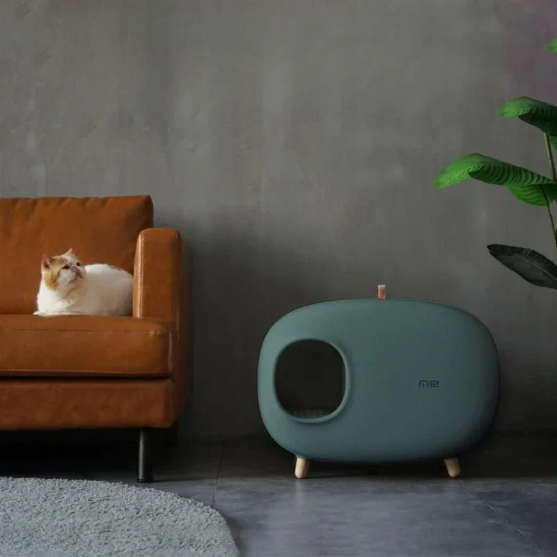 Maison de toilette fermée Oscar & Plume – bac à litière design pour chat élégant