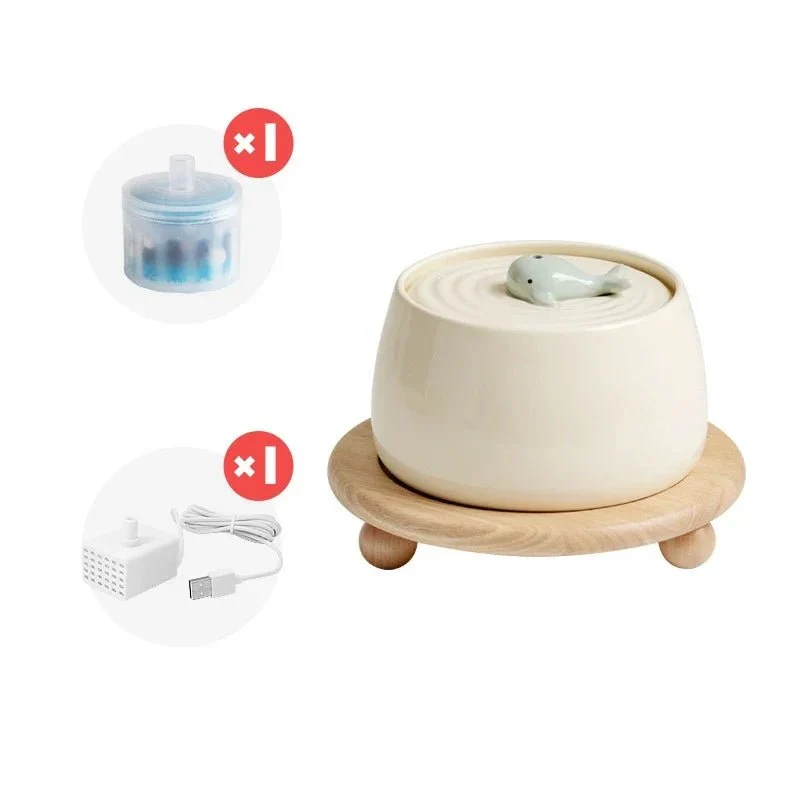 Fontaine A Eau En Céramique Silencieuse Pour Chat