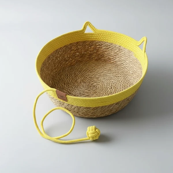 Panier En Jacinthe D'Eau Fait Main Pour Chat