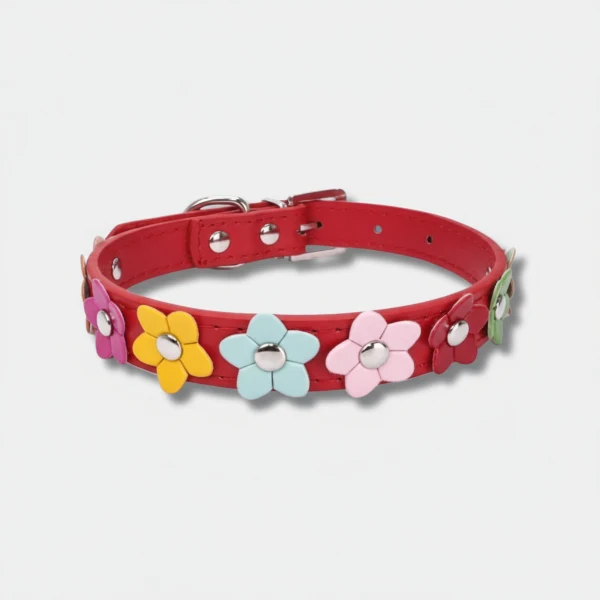 Collier Chien Résistant Motif Fleurs