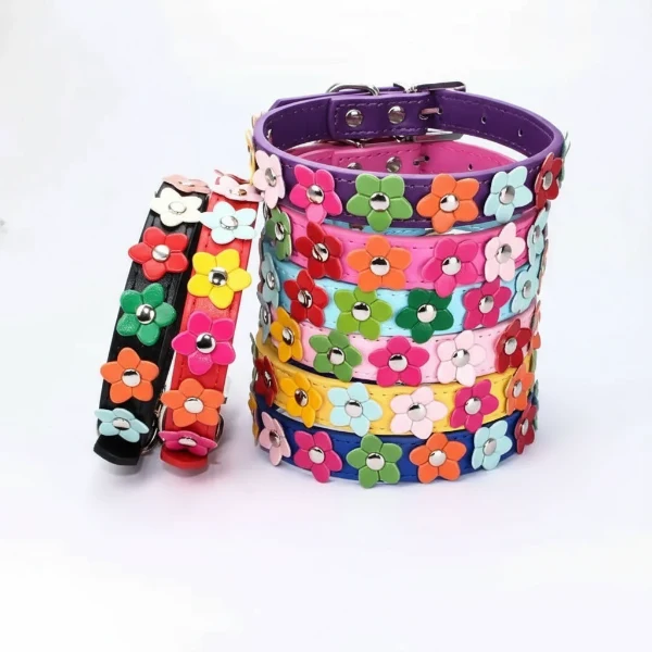 Collier Chien Résistant Motif Fleurs