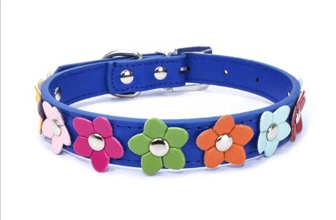 Collier Chien Résistant Motif Fleurs