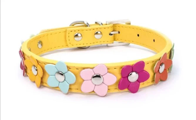 Collier Chien Résistant Motif Fleurs