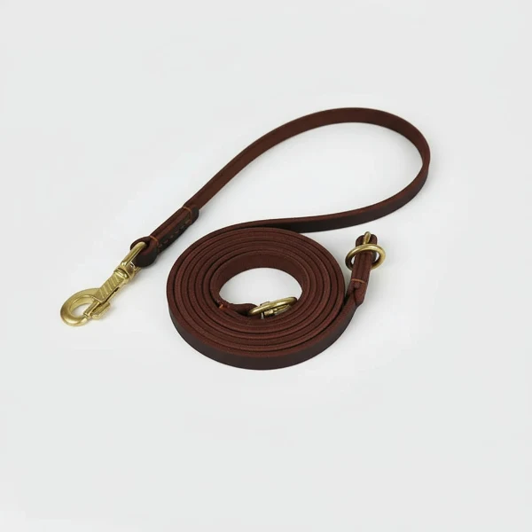 Laisse mains-libres en cuir souple pour chien Oscar et Plume