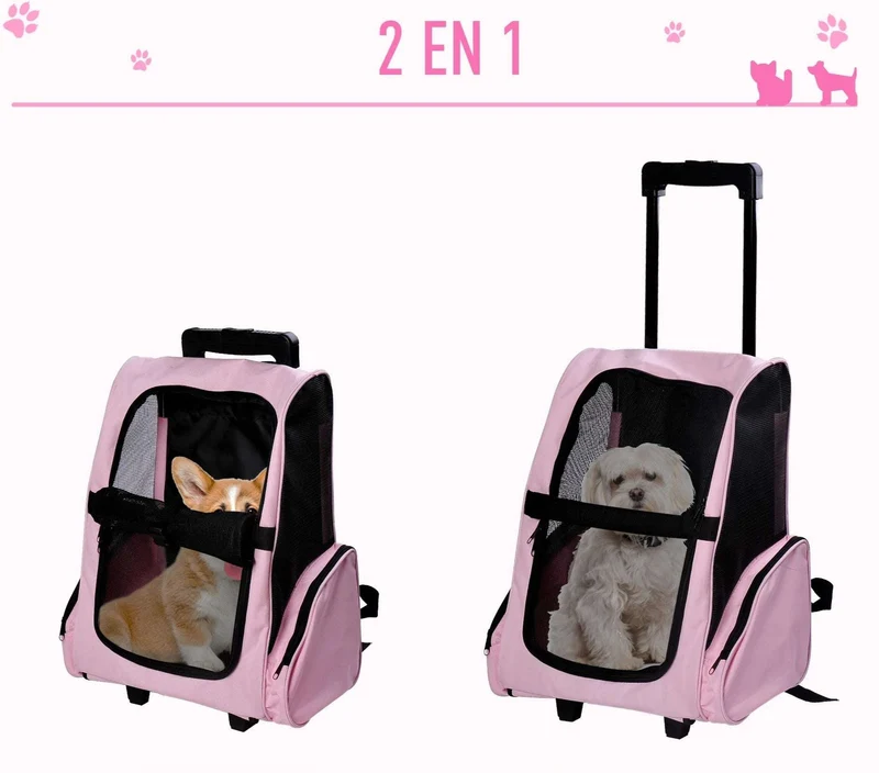 Sac à dos transport chat avec roulettes - Oscar et Plume
