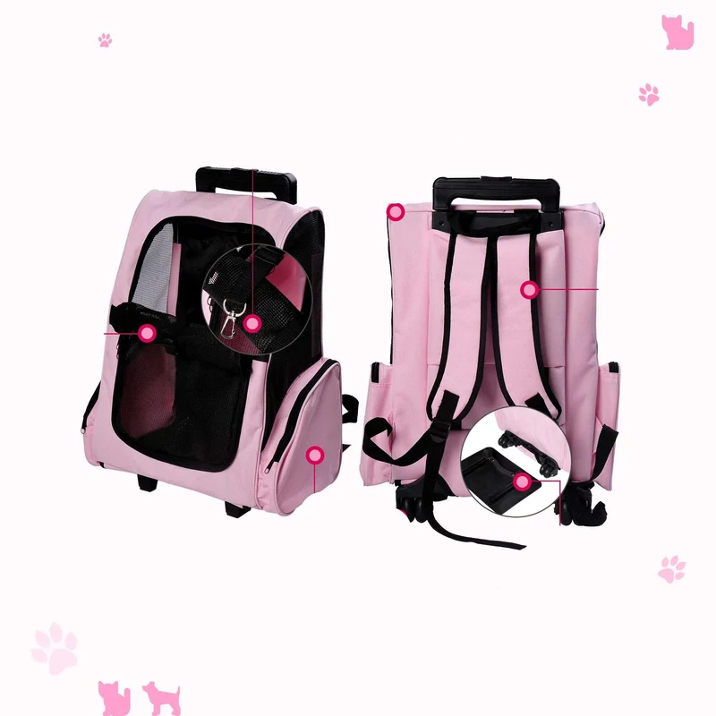 Sac à dos transport chat avec roulettes - Oscar et Plume