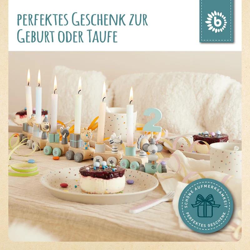 Geburtstagszug Holz Scandi 0-99 Jahre