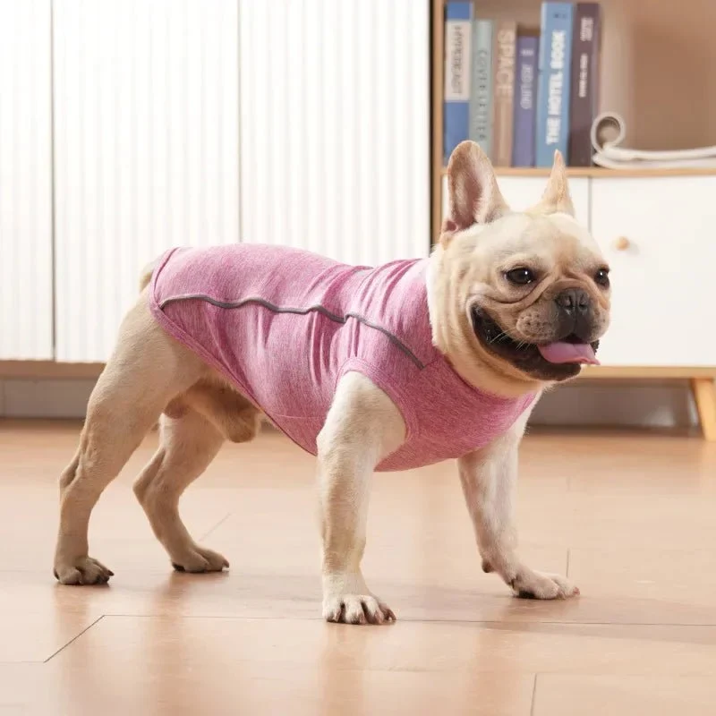 T-shirt fin avec bande réfléchissante pour chien