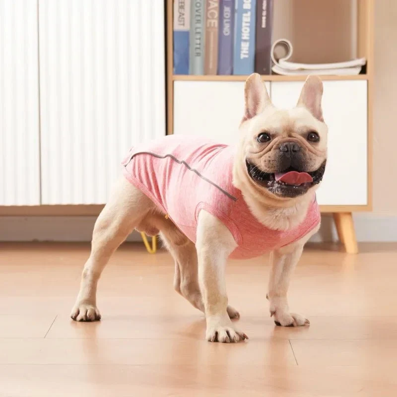T-shirt fin avec bande réfléchissante pour chien