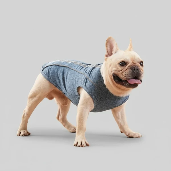 T-shirt fin avec bande réfléchissante pour chien