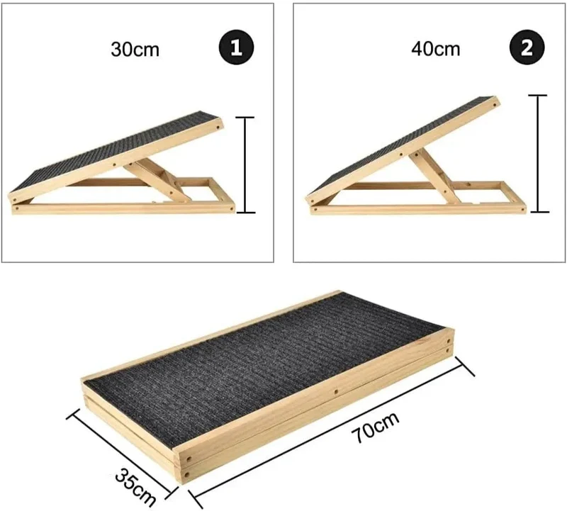 Rampe Montée Chien En Bois Ajustable