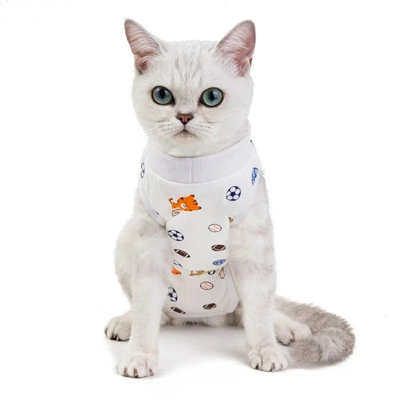 T-Shirt Post Opératoire Pour Chat - Motifs Colorés