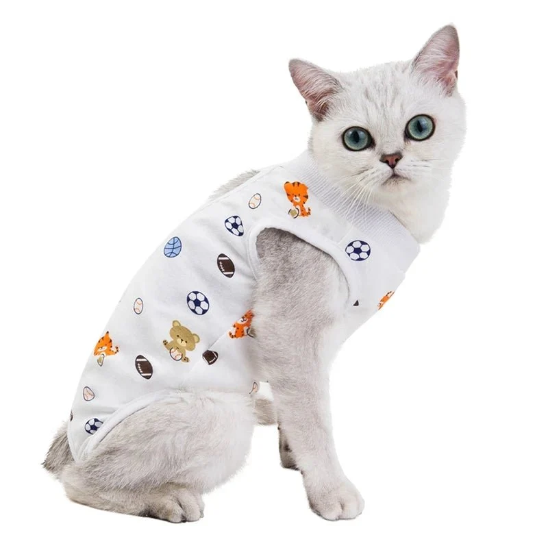 T-Shirt Post Opératoire Pour Chat - Motifs Colorés