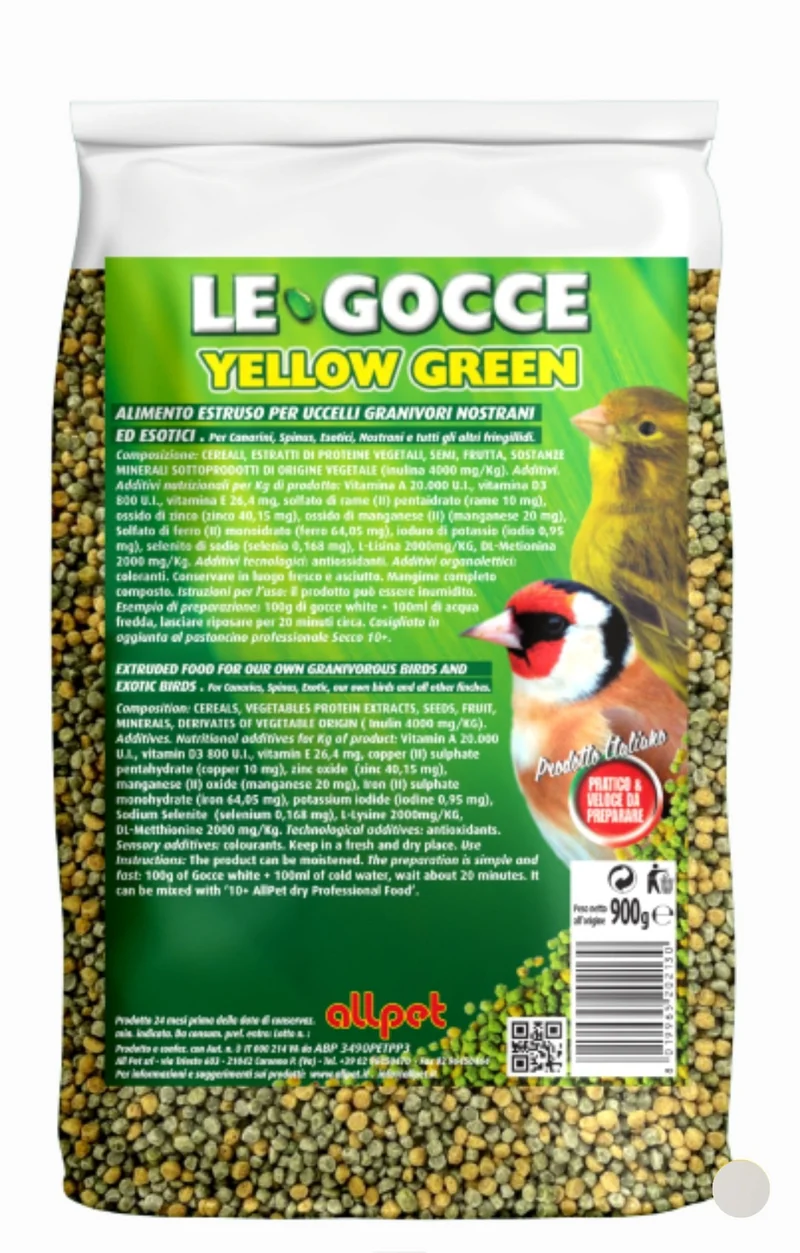 Le Gocce Jaune Vert 900 grammes (substitut de graines germées) - AllPet