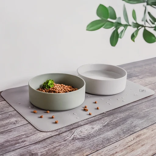 Tapis de gamelle en cuir vegan - Chat