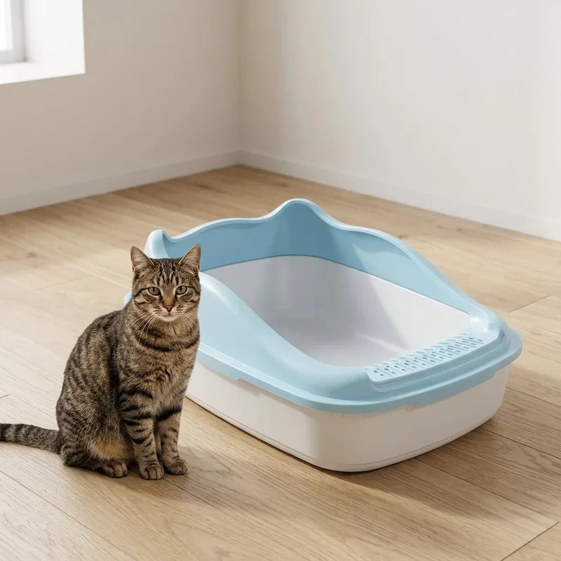 Bac à litière pour chat Anti-Éclaboussures et Nettoyage Facile