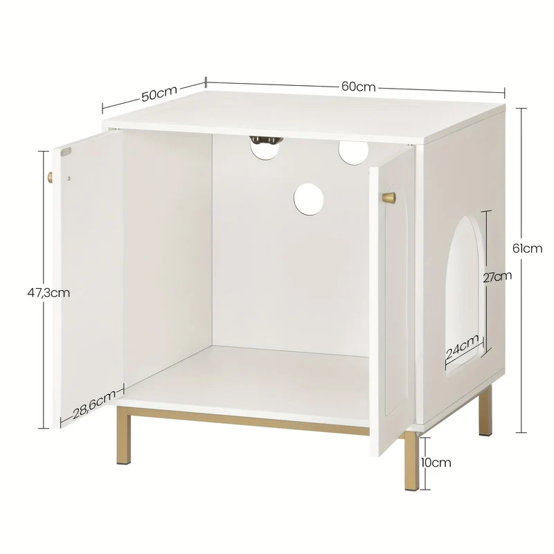 Meuble cache litière chat avec porte – table d’appoint bois