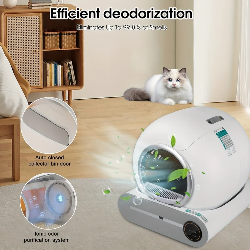 Litière automatique connectée pour chat, auto-nettoyante