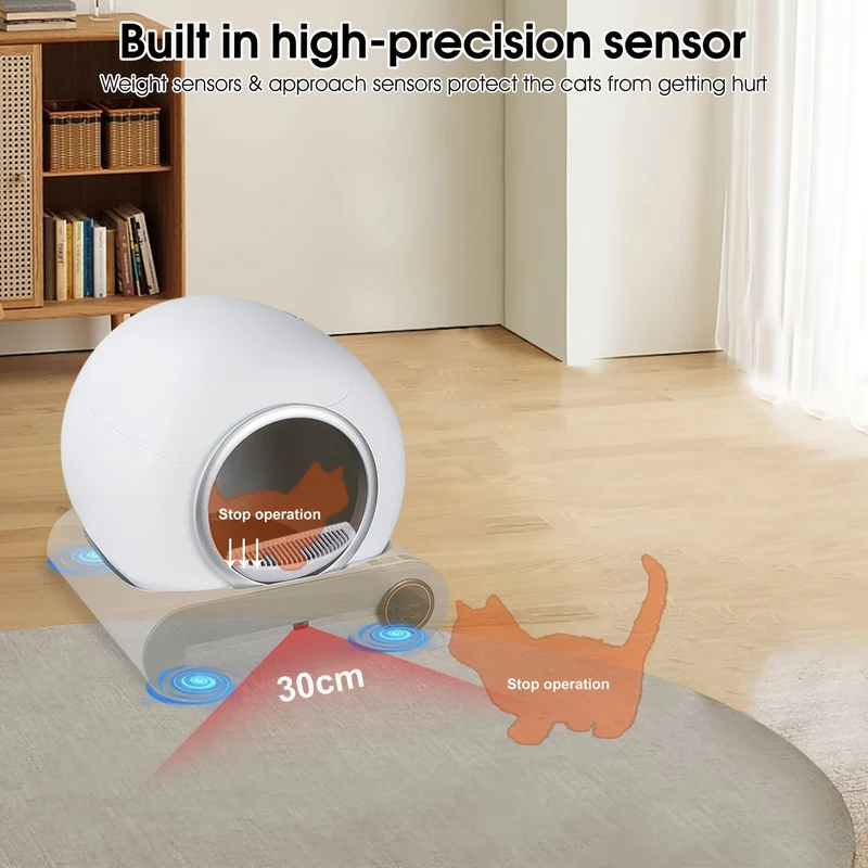 Litière automatique connectée pour chat, auto-nettoyante