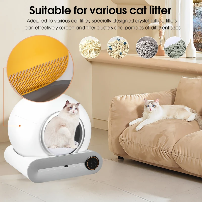 Litière automatique connectée pour chat, auto-nettoyante