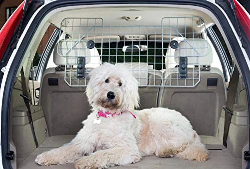 Grille de séparation pour chien en métal à fixer aux appuis-tête