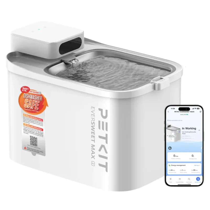 EVERSWEET MAX 2 Fontaine à eau connectée pour animaux, 3L, 83jours d'autonomie