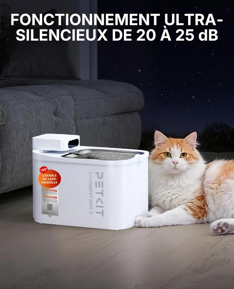 EVERSWEET MAX 2 Fontaine à eau connectée pour animaux, 3L, 83jours d'autonomie